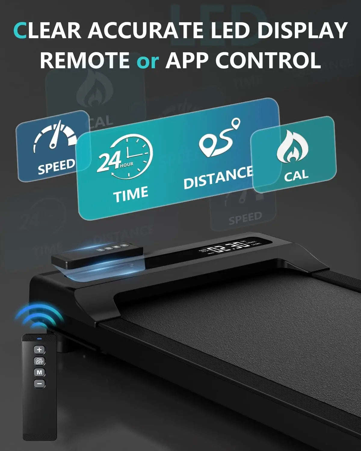 4-in-1 LED Walking Pad: Portable Treadmill for Home & Office