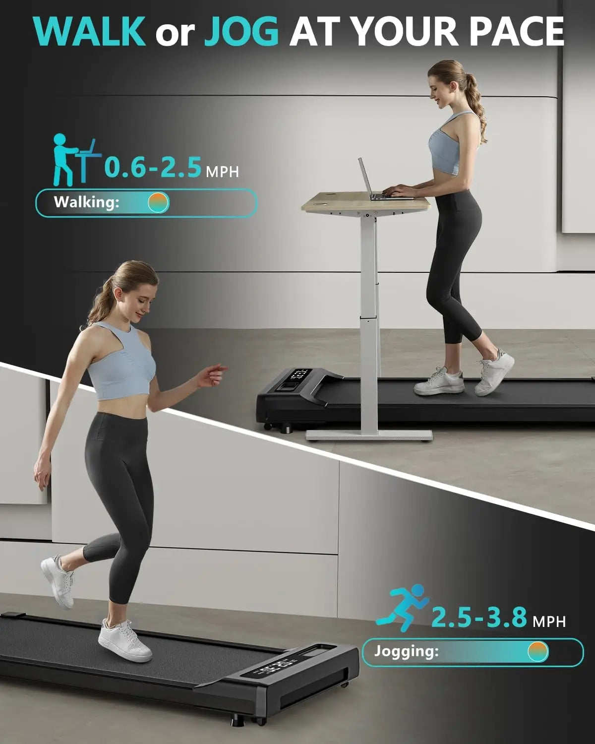 4-in-1 LED Walking Pad: Portable Treadmill for Home & Office
